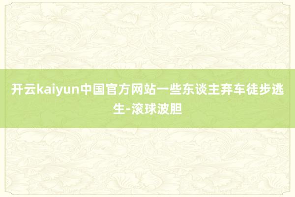 开云kaiyun中国官方网站一些东谈主弃车徒步逃生-滚球波胆