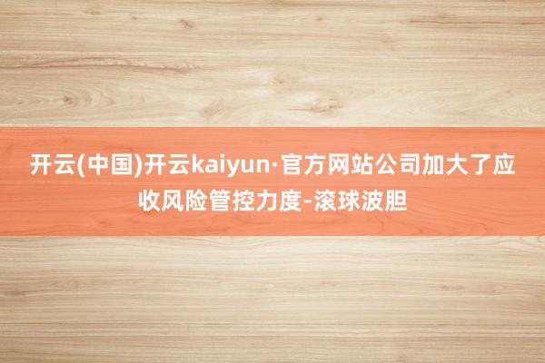 开云(中国)开云kaiyun·官方网站公司加大了应收风险管控力度-滚球波胆