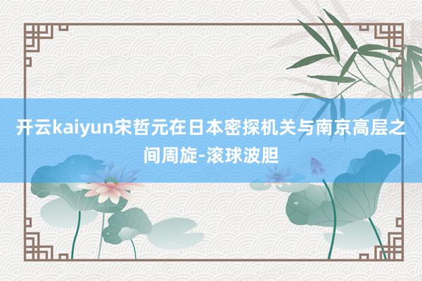 开云kaiyun宋哲元在日本密探机关与南京高层之间周旋-滚球波胆