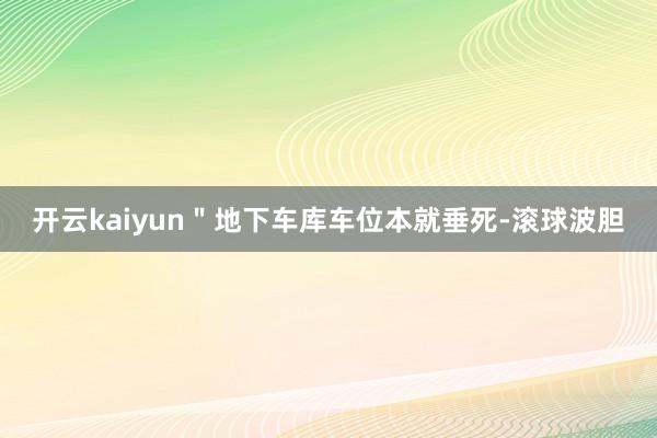 开云kaiyun＂地下车库车位本就垂死-滚球波胆