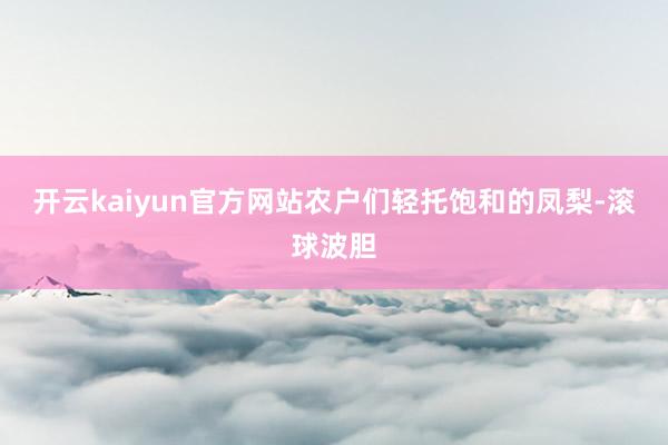 开云kaiyun官方网站农户们轻托饱和的凤梨-滚球波胆