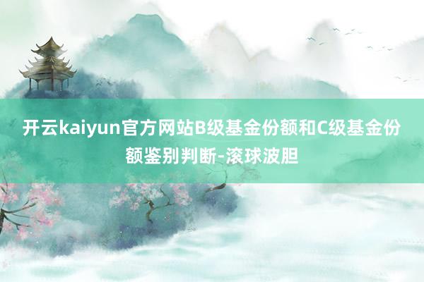 开云kaiyun官方网站B级基金份额和C级基金份额鉴别判断-滚球波胆