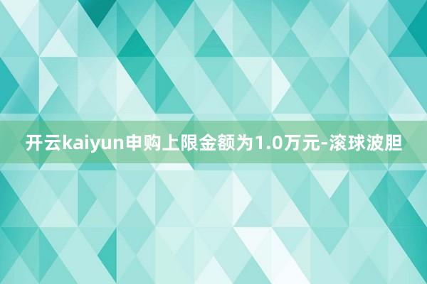 开云kaiyun申购上限金额为1.0万元-滚球波胆