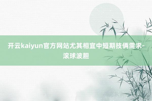 开云kaiyun官方网站尤其相宜中短期技俩需求-滚球波胆