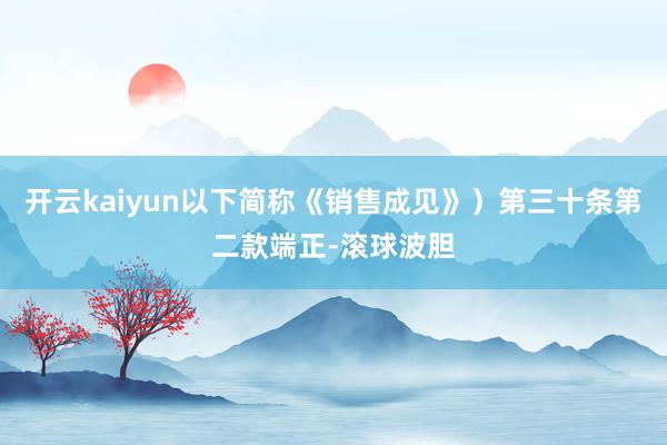 开云kaiyun以下简称《销售成见》）第三十条第二款端正-滚球波胆